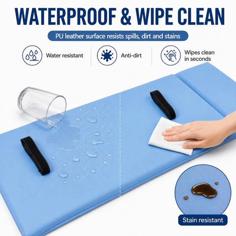 Set Of Two Large Bed Rail Padding Covers Measuring 72 By 15 By 1 Inches With Thick PU Leather Non Slip Bumper Pad waterproof cleaning