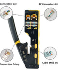Pro Grade Pass Through Crimping Tool for RJ45 RJ12 RJ11 connectors with built-in pass thru blade for Cat5 Cat6 Cat7 cables