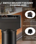 Vertical Electric Espresso Portafilter Cleaner With Knock Box Combo Auto Ground Removal For Home And Cafe Baristas Smooth Daily Grind Cleanup Universal Fit Quick Dump Station with interchangeable cleaning brush heads