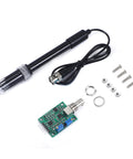 Dang Reliable pH Sensor Module for Acidity and Alkalinity Testing with probe, wires, and hardware accessories.