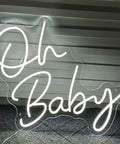 Neon Sign for Baby Shower Backdrop LED Light Up Wall Decor 21.5 Inch By 20 Inch Great for Gender Reveal Birthday Party Decorations Oh Baby Theme