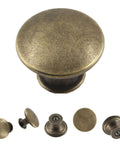 8 Piece Antique Bronze Kitchen Cabinet Knobs Set, 30mm Vintage Round Drawer Pulls For Dresser Cupboard And Bathroom Cabinets