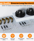 Electric Golf Cart Brake Drum Maintenance Kit For TXT PDS 1997 And Up Not For Gas Models with drums, shoes, springs displayed
