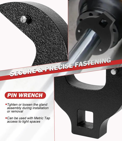 Beefed-Up Seal Kit With Pin Wrench For Steering Cylinder Compatible With HC5340 HC5341 HC5342 HC5343 HC5344 HC5345 HC5346 HC5347 HC5348 HC5358 HC5365 HC5375 HC5394 HC5445 HC6750 HC6751 HC6752 HC6753 HC6754 HC6755 Replacement Seals For Smooth Steering