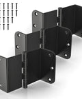 Heavy Duty Matte Black Offset Door Hinges With Ball Bearing, Three And A Half Inch Swing Door Hinges, Radius Corner, Three Pack