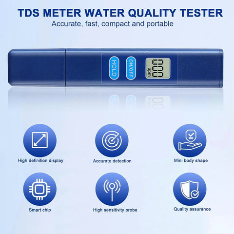 Digital TDS Water Meter For Drinking Water And Home Use 0 To 9990 Ppm Water Quality Tester with titanium probe and display