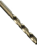 Close-up of a single bronze oxide cobalt steel drill bit from the Cobalt Steel Drill Set For Stainless Steel 1/16 To 1/2 Inch By 64ths.