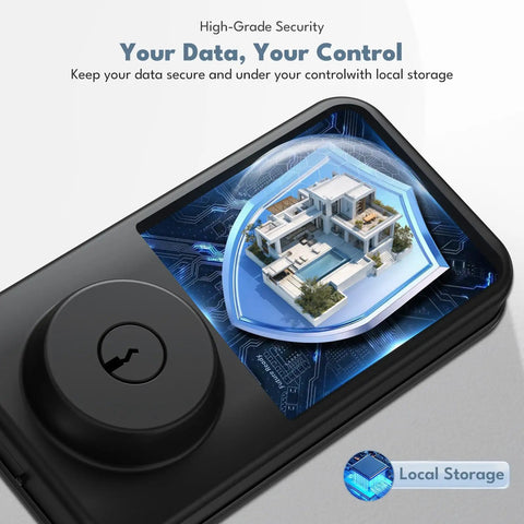 No Sweat Keyless Entry Deadbolt With Lightning Fast Biometric Fingerprint Scan And Custom Digital Keypad Codes For Super Smooth Home Access In Durable Black Metal Build