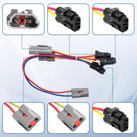 Connectors and wiring details for Ford Power Window Lift Motor Front Or Rear Driver Left Side For 1997 2004 F150 F250 F350 Expedition Navigator Lincoln Models Replacement 742272 Durable Replacement Part With Easy Install And Long Lasting Performance For Truck And SUV Windows