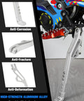 Seven Level Adjustable CNC Kickstand For Surron Sur Ron LBX E Ride Pro SS 3.0 2.0 And Talaria Sting R MX4 X160 X260 Electric Dirt Bikes Go To Side Stand For Easy Parking And Rock Solid Stability In Silver, installed view on electric bike