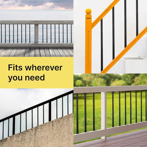 60 Pack 36 Inch Rectangle Metal Deck Balusters Kit With End Caps And Screws For Decks Porches Stairs And Outdoor Railings in various settings