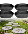 4 Pack Round Stepping Stone Molds For Concrete, 13.6 Inch Diameter And 1.53 Inch Depth, Reusable DIY Paver Molds