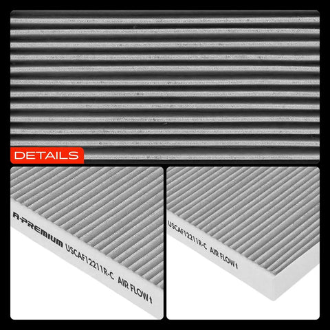 Activated Carbon Cabin Air Filter For Audi A4 A5 Quattro A6 Allroad A7 Sportback A8 Quattro Q5 Q7 Q8 E Tron S S4 And Porsche Cayenne Macan With Odor Reduction Easy Install Fresh Inside Air For Your Ride And All Weather Comfort close-up view
