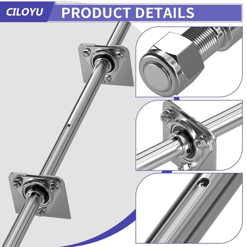 Close-up of Heavy Duty Go Kart Live Axle Kit 44 Inch With 1 Inch Diameter, 3/4 Inch Step Down, and Rear Axle Bearing Kit components.