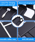 Ford Bronco Console Tray Organizer Upgraded For 2025 2026 4 Door With Auto Trans featuring ABS plastic and charging cutouts.