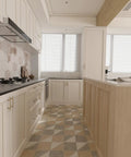 Modern kitchen with white cabinets featuring 10 Pack Champagne Bronze Zinc Alloy Cabinet Knobs Set For Kitchen And Bathroom Cupboards, Easy Install.