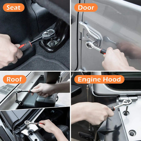 Hard Top And Door Removal Torx Tool Kit For Jeep Wrangler 2007-2024 JK JKU JL JLU 2-Door And 4-Door Models in use
