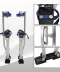 Adjustable Drywall Stilts 15 To 23 Inches Aluminum Lift For Painting Finishing Pruning And Cleaning Built For Easy Maneuverability Pro Grade Lightweight And Balanced Durable Construction Silver, close-up details