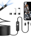 1920P HD Endoscope with 8 LED lights, 32.8ft cable, attachments, and smartphone display, IP67 waterproof inspection tool