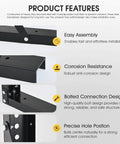 Product features of Heavy Duty Underbody Truck Tool Box Mounting Brackets Kit Set of 2 with steel construction and bolt design.