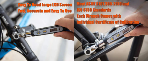 Bit-Head Digital Torque Wrench With Quarter Inch Drive, Peak Torque Readout, Compact Calibrated Tool on bicycle component