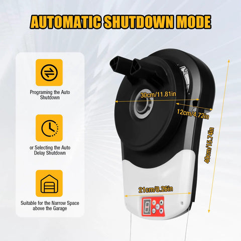 Beefy 110V Roller Door Opener With Two Remotes For Garage And Industrial Shutters Powerful 800N Motor Easy Remote Control System For Home And Commercial Use, 30cm wide