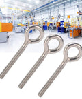 Heavy Duty Stainless Steel Lifting Eye Bolts 304 Grade M6x73 10 Pack Lift Eye Hooks For Machinery Outdoor And Damp Environments Smooth Finish Durable Eye Nut Screws For Safe Hoisting, three bolts