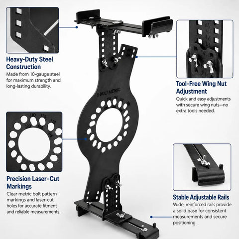 Professional Gearhead Wheel Fitment Simulator And Tire Rim Mockup Tool with heavy-duty steel construction and adjustment features.