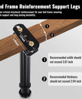 Heavy Duty Adjustable Bed Support Legs 4 Pack Fix That Wobbly Frame Fast showing installation detail and dimensions on wood.