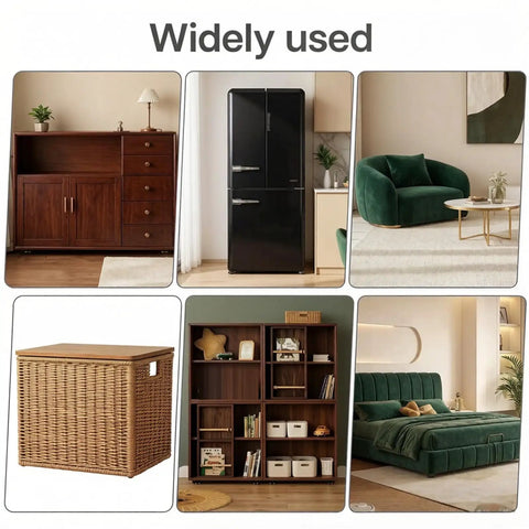 Badass Heavy Duty Furniture Caster Wheels Peel And Stick Easy Glide Self Adhesive Roller Moves Smooth On Hardwood Floor With Zero Dings Awesome Mobility Kit For Sofas And Beds shown on various furniture.