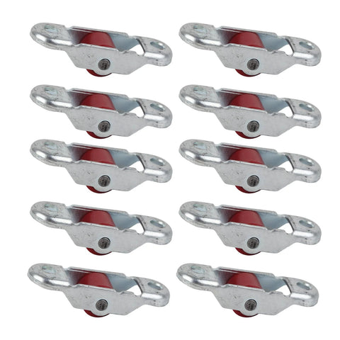 Sliding Window Pulley Roller Set 10 Pieces Durable Stainless Steel With Base For Cabinets And Doors Silent Jam Free Plastic Wheel