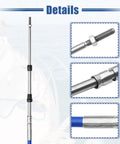 Beefy Six Feet Marine Throttle And Shift Remote Control Box Cable For Outboard Engine Boat Steering System Blue Stainless Steel M5 Thread One Point Eight Meter Long Replacement with details view of cable ends and thread.