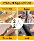 24 Pairs Magnetic Snaps For Purses And Totes, Seamless Closures For Bags, Clothing, Sewing And Craft Projects In Gold Silver Gunmetal Copper application on canvas bags, curtains, woven bags, and scarves, includes tweezers