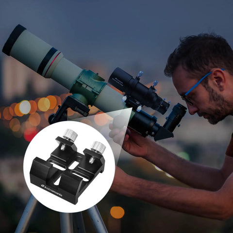 Telescope setup using Universal Dovetail Base For Finder Scopes, Quick Release Aluminum Telescope Mount For Red Dot Sights And Optical Finders.