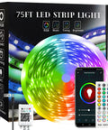 Epic 75ft RGB LED Strip Lights With Music Sync Color Changing Tape For Bedroom App Control With 40 Key Remote displayed with packaging