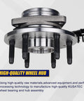 Front Wheel Bearing And Hub Assembly Fits Cadillac Escalade ESV EXT AWD Chevy Avalanche Silverado Suburban 1500 Tahoe 4WD 6 Lug With ABS Bulletproof Replacement, close-up view