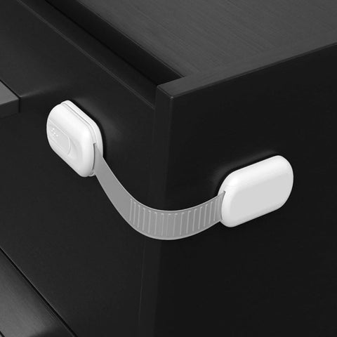 12 Pack Baby Proofing Child Safety Locks With 3M Adhesive No Screws Or Magnets For Cabinets Drawers Ovens Toilet Seats And More Easy Peasy Multi Use Furniture Kitchen Kidproofing lock on black drawer
