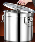 Heavy Duty 304 Stainless Steel Food Dispenser Airtight Kitchen Canister with lid, ideal for bulk rice, flour, coffee beans, and more.