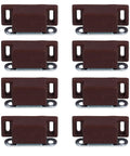 Eight Pack Stainless Steel Magnetic Door Catch For Cabinets And Cupboards With Screw Fittings, Brown Finish, front view