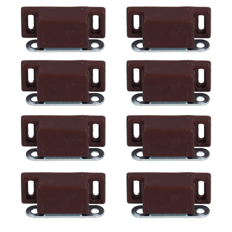 Eight Pack Stainless Steel Magnetic Door Catch For Cabinets And Cupboards With Screw Fittings, Brown Finish, front view