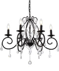 Bronze Crystal Six Light Candle Chandelier With Metal Pendant Ceiling Light For Bedroom Dining Room Kitchen And Living Room