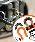 Beefy 2 Pack D Ring Shackle Set For Off Road Vehicles Heavy Duty Tow Shackles For Trucks And SUVs in bright orange