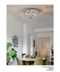 12 Inch Crystal Ceiling Light Two Light Modern Chrome Flush Mount Fixture For Dining Room And Living Room Silver K9 Crystal