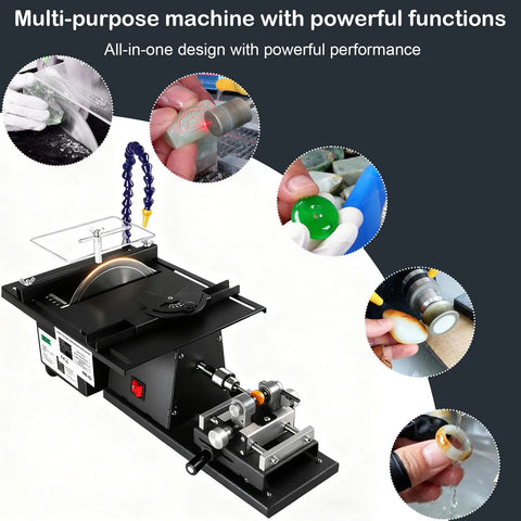 5 In One Lapidary Machine With 1850W Motor And 180mm Diamond Blade for gem crafting and jewelry making tasks