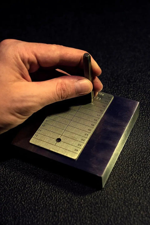 Etching details on a Titanium Seed Plate For Beefed Up Security In Crypto Seed Phrase Storage For Bitcoin And Ethereum Premium Cold Storage Metal Compatible With Trezor Ledger BitBox Includes 2 Plates And Seals in progress