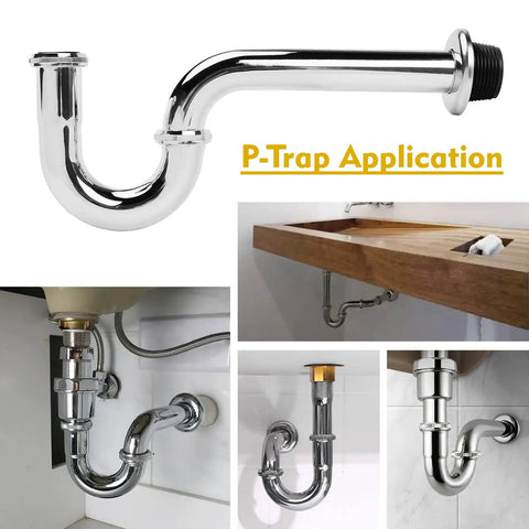 Stainless Steel P Trap One And A Quarter Inch Bathroom Basin Sink Waste Trap With Reducing Washer And Chrome Finish application view