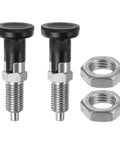 Top Shelf 2 Pc Push Fit Ball Nose Spring Plunger Set With M12x15 Thread And 6mm Pin Dia, stainless steel locking plungers with nuts.