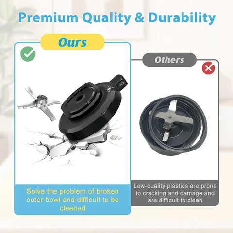 Outer Bowl Lid With Paddle Replacement For Ninja Ice Cream Maker Creami, black lid and blade comparison