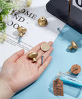 Champagne Bronze Cabinet Knobs Set Of 10 1.14 Inch Round Aluminum Alloy Drawer Pulls shown with coin for scale