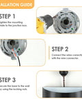 Installation guide for Straight Up Modern Matte Black LED Wall Sconces Set Of Two Hardwired Fixtures with steps and tools shown.